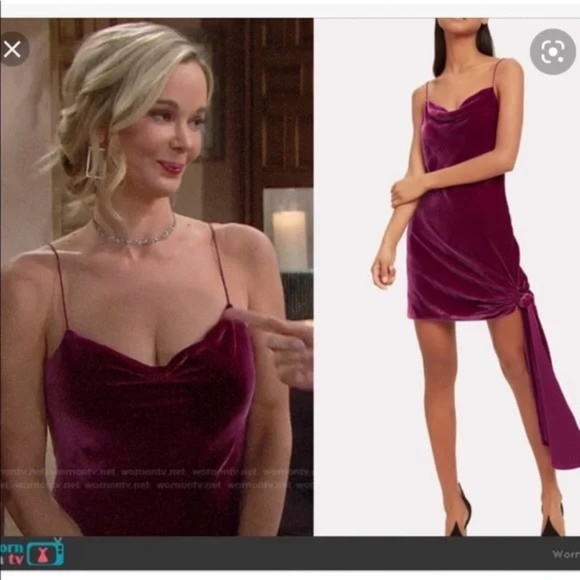 Cinq a Sept Velvet Ryder Dress Gooseberry 8 - Picture 3 of 9